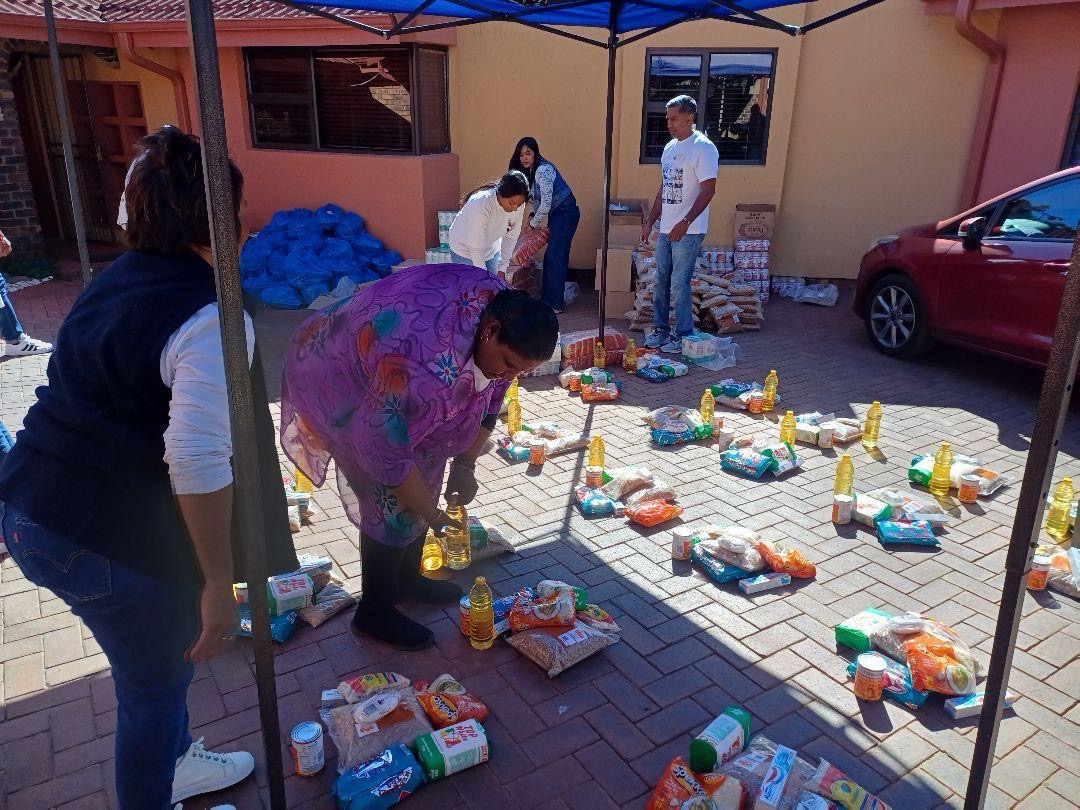 Meals being shared with members of the community